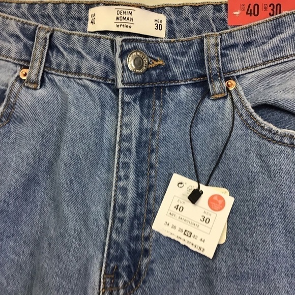 LEFTIES Denim Collection High Rise Wide Leg Full Length 100% Cotton Jeans NWT - Picture 13 of 16